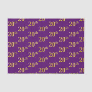 Papier Mousseline Purple, Faux Gold 20th (Vingtième) Event