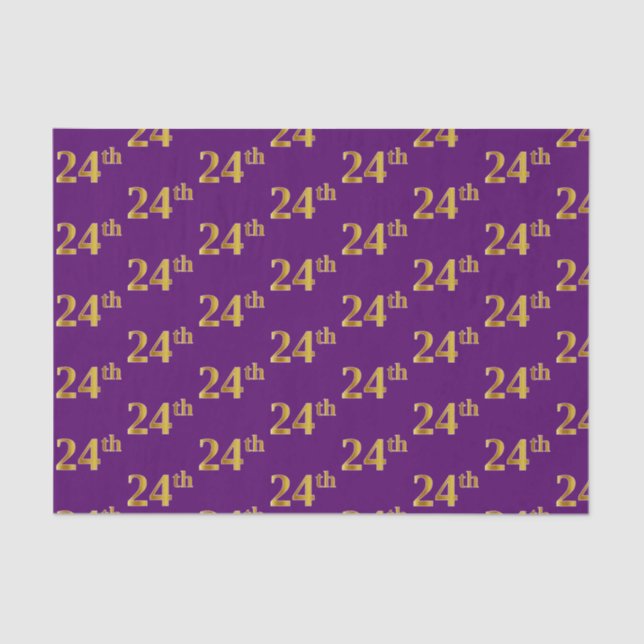 Papier Mousseline Purple, Faux Gold 24e (Vingt-quatrième) (Recto)