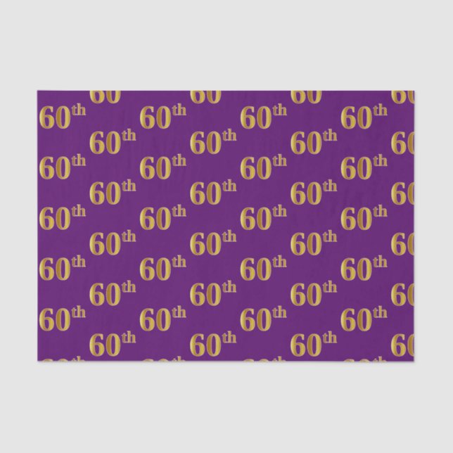 Papier Mousseline Purple, Faux Gold 60e (Soixantième) (Recto)