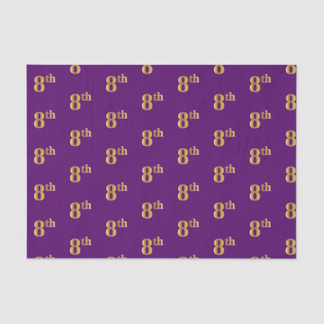 Papier Mousseline Purple, Faux Gold 8e (Huitième) Tissu de l'événeme (Recto)