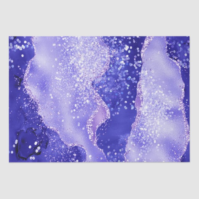 Papier Mousseline Purple Glam Agate Glitter Sparkle Design (Recto)