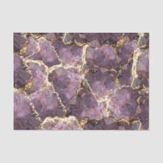 Papier Mousseline Purple Gold Crystal Collage Tissue Paper