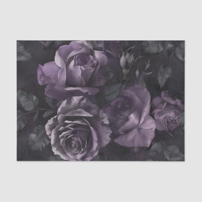 Papier Mousseline Purple Lavender Moody Rose Floral Goth (Recto)