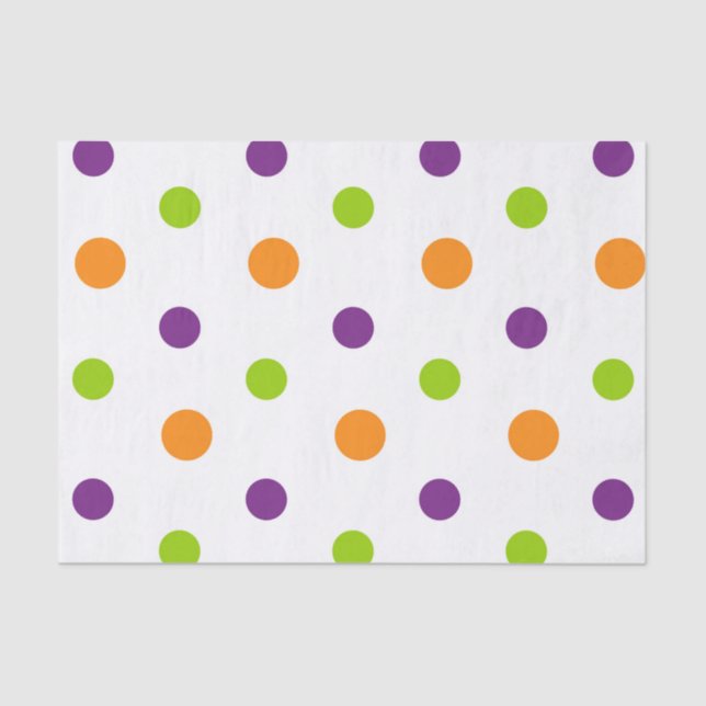 PAPIER MOUSSELINE PURPLE ORANGE GREEN HALLOWEEN POIS (Recto)