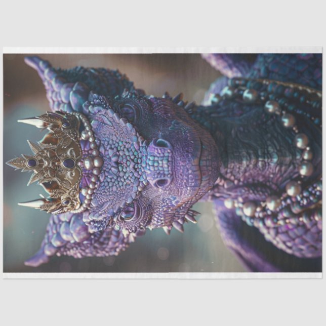 Papier Mousseline Purple Personnes Mangent Dragon Découpage (Recto)