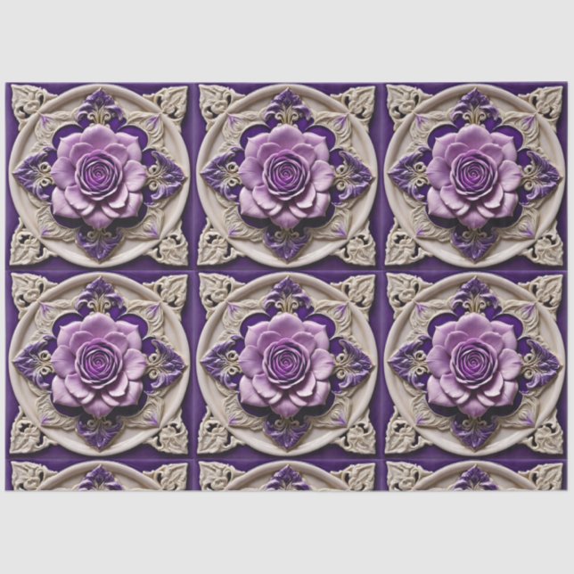 Papier Mousseline Purple Rose Moderne belle collection (Recto)