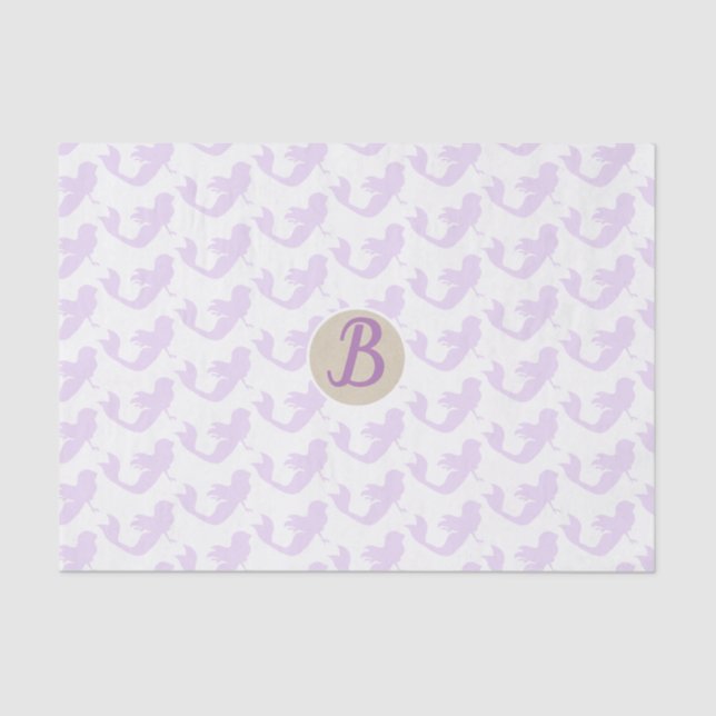 Papier Mousseline Purple Sirène Personnalisée Partie Monogramme Pers (Recto)