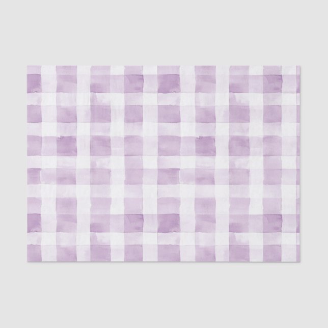 Papier Mousseline Purple White Plaid Stripes  (Recto)