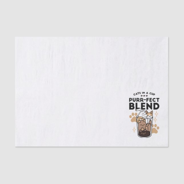 Papier Mousseline Purr-fect Blend : Cat and Coffee Art for Pet Lover (Recto)