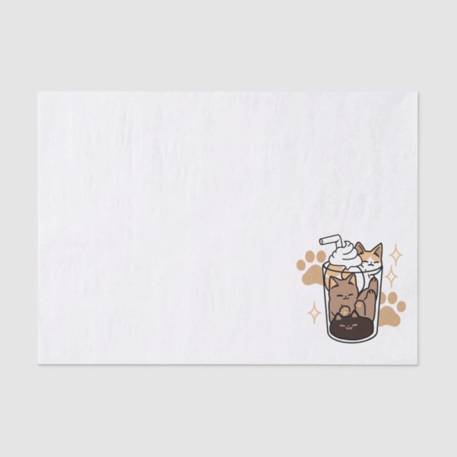 Papier Mousseline Purr-fect Blend : Cat and Coffee Art for Pet Lover (Recto)