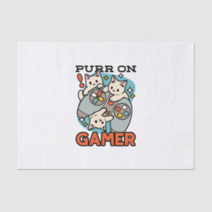 Papier Mousseline Purr On Gamer - Conception De Jeu De Chat Cute