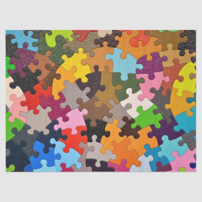Papier Mousseline puzzle coloré (Recto)