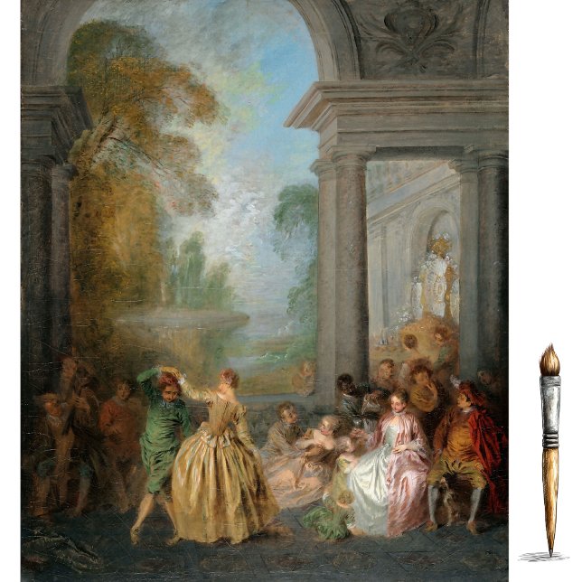 Papier Mousseline Quatre danseurs dans un pavillon par Jean-Baptiste (Créateur téléchargé)