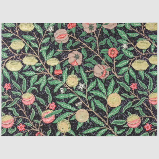 Papier Mousseline Quatre fruits, William Morris (Recto)