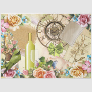 Papier Mousseline Quatre saisons Collage Design série 1