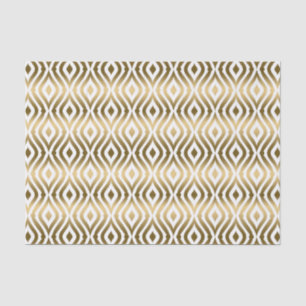 Papier Mousseline Quatrefoil blanc & Faux Gold Motif géométrique