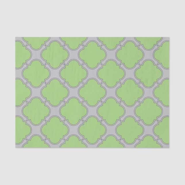 Papier Mousseline Quatrefoil vert (Recto)