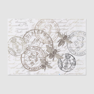Papier Mousseline Queen Bee French Postmark Découpage de script fran