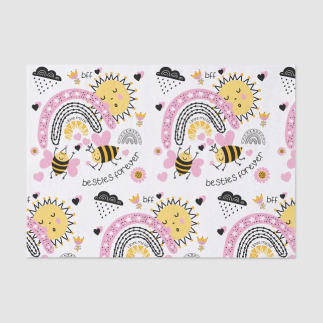 Papier Mousseline Queen Bees Best Friends Forever Cute (Recto)