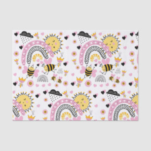 Papier Mousseline Queen BEES Cute BFF, Baby Girl, Girly Toxits Rose