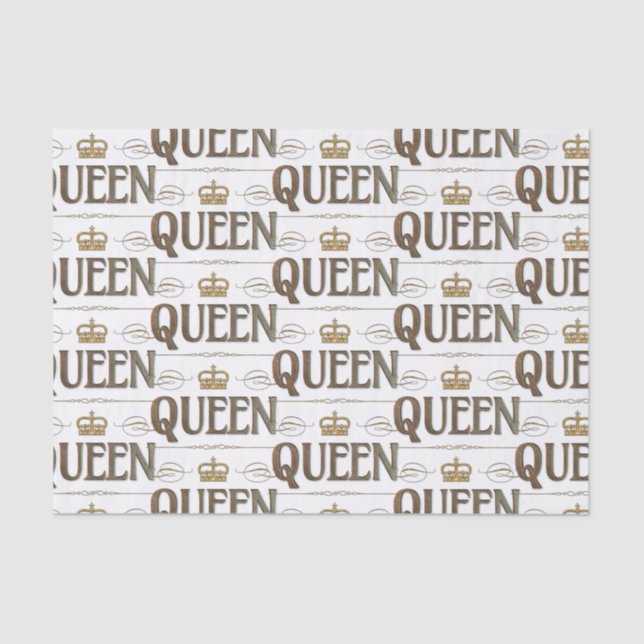 Papier Mousseline QUEEN Calligraphie Lettres - Elegant Rich Royal (Recto)