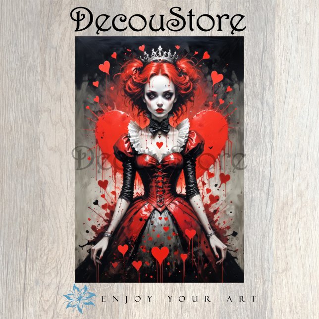 Papier Mousseline Queen of Hearts Decoupage (Créateur téléchargé)