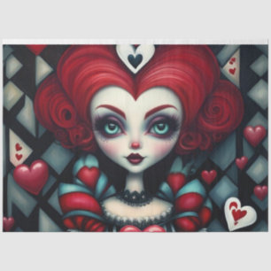 Papier Mousseline Queen of Hearts Wonderland Découpage Tissus Paper