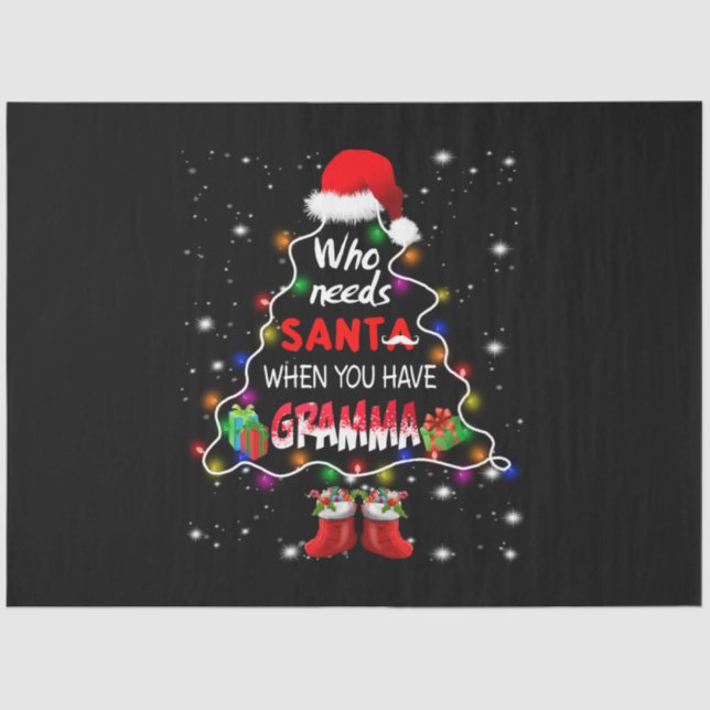 Papier Mousseline Qui a besoin de père Noël quand vous avez de la gr (Recto)