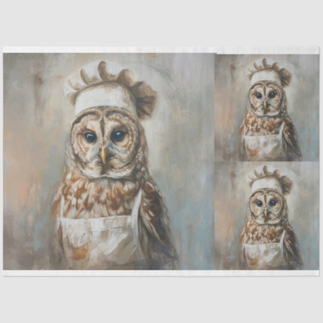 Papier Mousseline Qui Cuisine Pour Vous Chouette X3 Découpage (Recto)