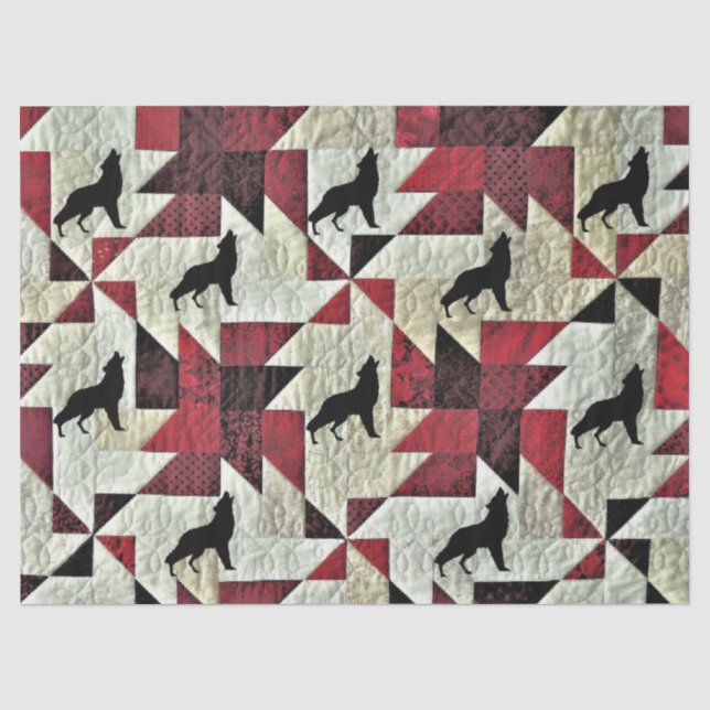 Papier Mousseline Quilt de loup Howling (Recto)