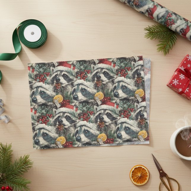 Papier Mousseline Raccoon de Noël (Créateur téléchargé)