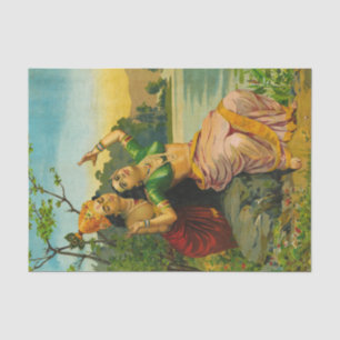 Papier Mousseline Radha Bilas par Raja Ravi Varma