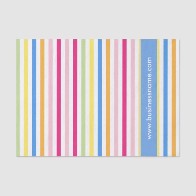 Papier Mousseline Rainbow Candy Strips Custom Company Text (Recto)