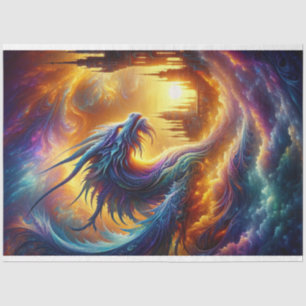 Papier Mousseline Rainbow Dream Dragon   Découpage Imaginaire éthéré