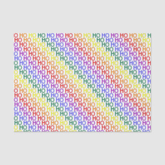 Papier Mousseline Rainbow Ho Ho Ho Motif Tissu Papier