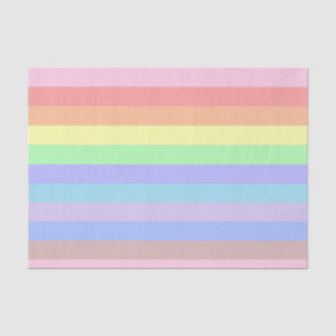 Papier Mousseline Rainbow Pastel Stripes