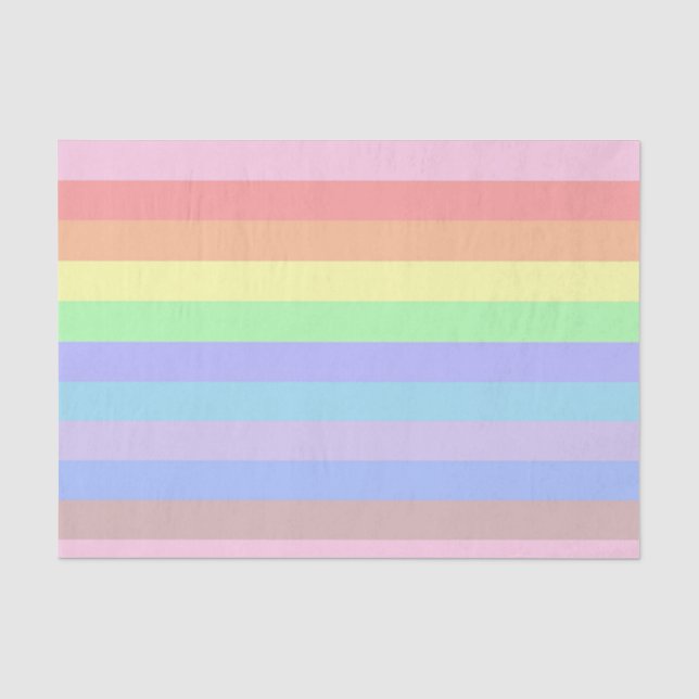 Papier Mousseline Rainbow Pastel Stripes (Recto)