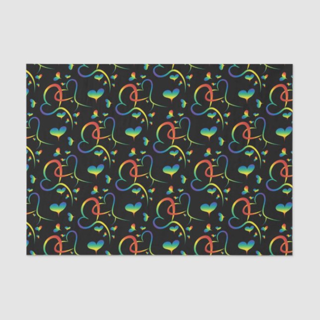 Papier Mousseline Rainbow Pride Valentine Tissue Paper (Recto)