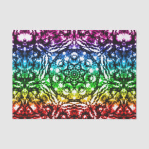 Papier Mousseline Rainbow Tie Dye Mandala Star Anniversaire
