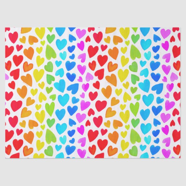 Papier Mousseline Rainbow Watercolor Motif (Recto)