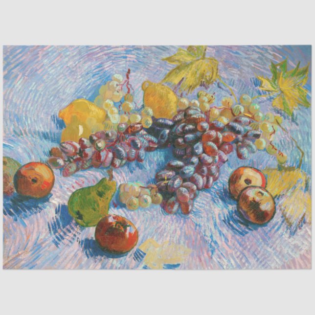 Papier Mousseline Raisins, citrons, poires et pommes, Van Gogh (Recto)