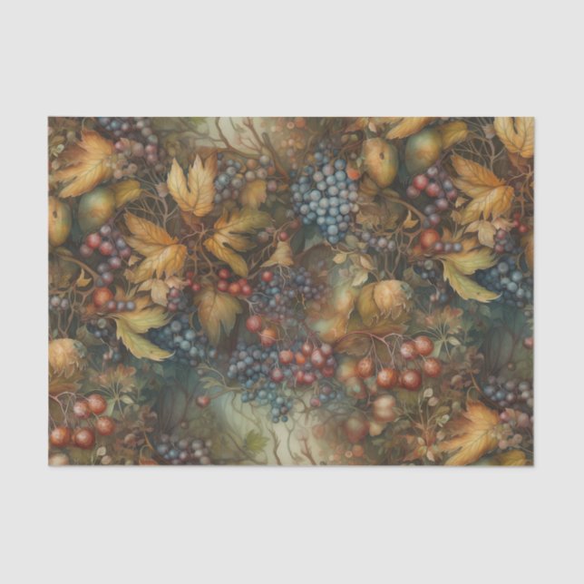 Papier Mousseline Raisins d'automne (Recto)