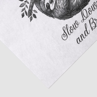 Papier Mousseline Ralentir et Respirer – Design de Paresseux Mignon