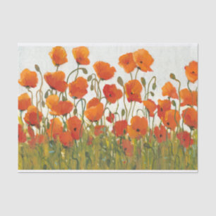 Papier Mousseline Rangées des pavots I