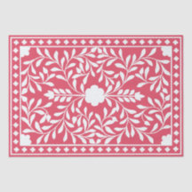 Raspberry Traditional Bone Inlay Decoupage Paper