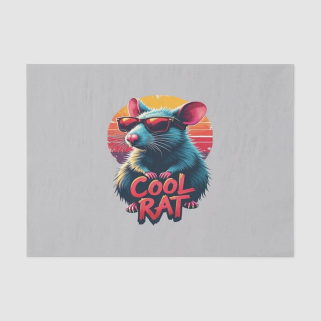 Papier Mousseline Rat cool avec lunettes de soleil Retro Sunset Desi (Recto)