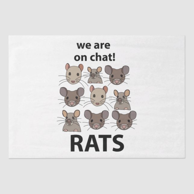 Papier Mousseline Rats Animal Nous Sommes Sur Conversation Rats Drôl (Recto)