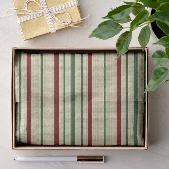 Papier Mousseline rayé de Noël (Cadeau)