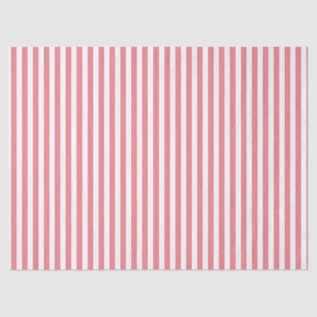 PAPIER MOUSSELINE RAYÉ ROUGE CLAIR CLASSIQUE (Recto)
