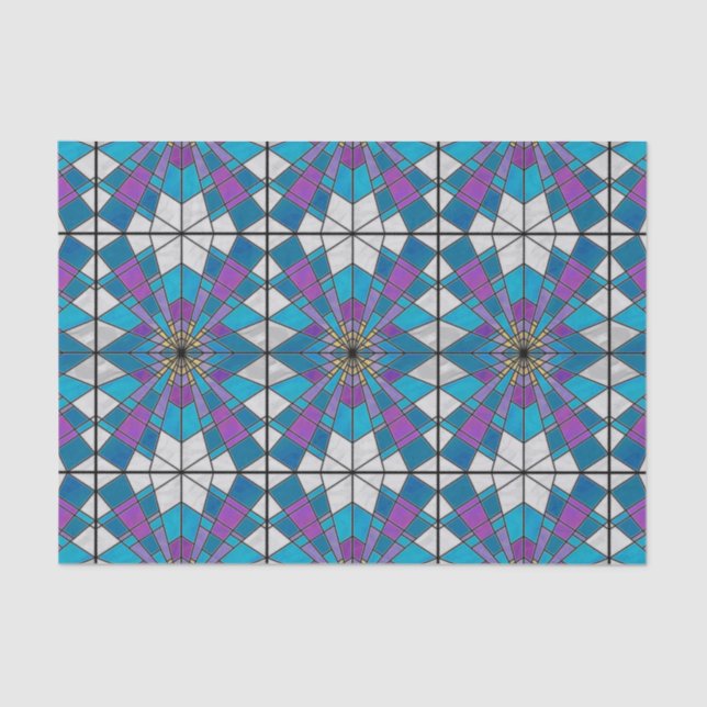 Papier Mousseline Rayon en verre de teint bleu et violet (Recto)